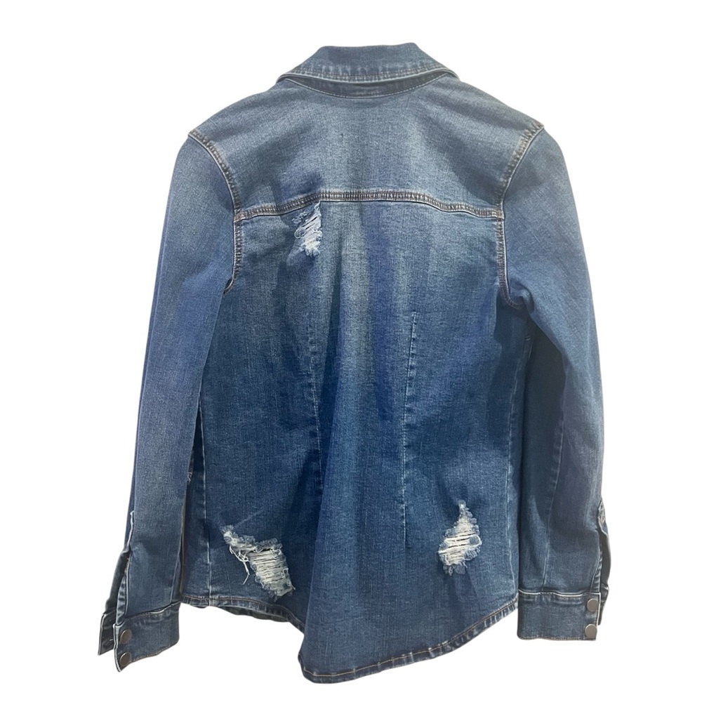 Kut From the Kloth Blue Denim Shirt Jacket - Picture 3 of 4